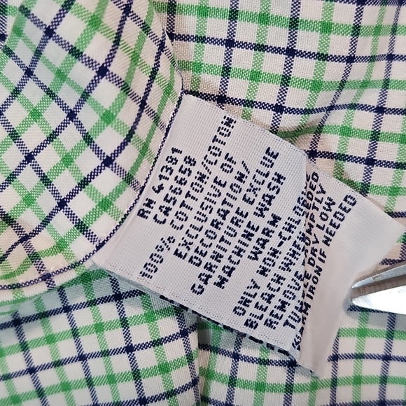 Ralph Lauren 100% Cotton Navy Green Check Plaid Long Sleeve Button Down Shirt - Picture 9 of 12